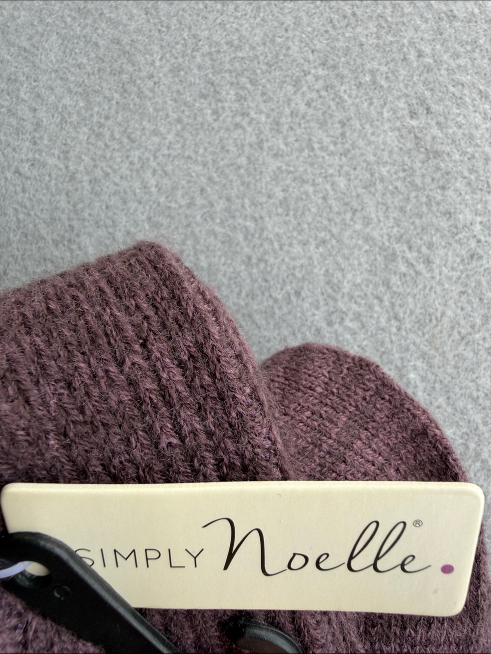 Simply Noelle Fuzzy Cuff Knee High Socks in Mauve Plum - Picture 2 of 3